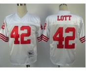 San Francisco 49ers #42 Ronnie Lott White Throwback Jersey