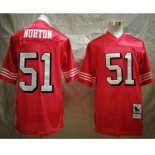 San Francisco 49ers #51 Ken Norton Jr. Red Throwback Mitchell & Ness Jersey