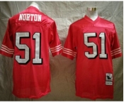 San Francisco 49ers #51 Ken Norton Jr. Red Throwback Mitchell & Ness Jersey