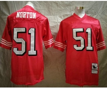 San Francisco 49ers #51 Ken Norton Jr. Red Throwback Mitchell & Ness Jersey