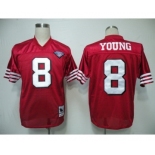 San Francisco 49ers #8 Steve Young Red 75TH Throwback Jersey