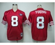 San Francisco 49ers #8 Steve Young Red 75TH Throwback Jersey