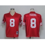 San Francisco 49ers #8 Steve Young Red Throwback Jersey