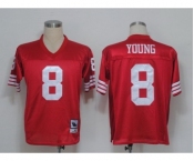 San Francisco 49ers #8 Steve Young Red Throwback Jersey