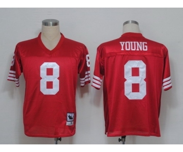 San Francisco 49ers #8 Steve Young Red Throwback Jersey