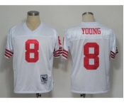 San Francisco 49ers #8 Steve Young White Throwbck Jersey