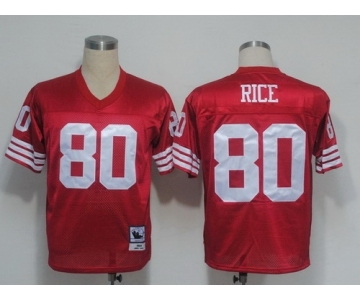 San Francisco 49ers #80 Jerry Rice Red Throwback Jersey