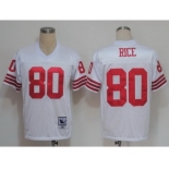 San Francisco 49ers #80 Jerry Rice White Throwback Jersey