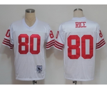 San Francisco 49ers #80 Jerry Rice White Throwback Jersey