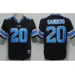 Detroit Lions #20 Barry Sanders Black Throwback Jersey