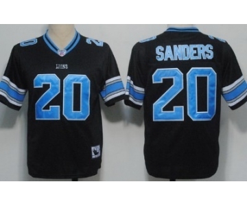 Detroit Lions #20 Barry Sanders Black Throwback Jersey