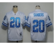 Detroit Lions #20 Barry Sanders White Throwback Jersey