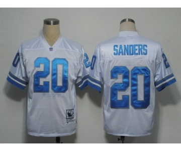 Detroit Lions #20 Barry Sanders White Throwback Jersey