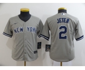 Nike Women's New York Yankees #2 Derek Jeter Authentic Grey Road Baseball Jersey