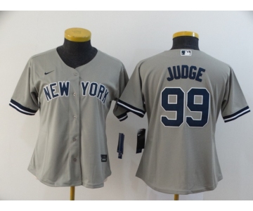 Nike Women's New York Yankees #99 Aaron Judge  Authentic Grey Road Baseball Jersey