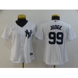 Nike Women's New York Yankees #99 Aaron Judge Replica White Name On Back Baseball Jersey