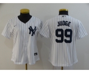 Nike Women's New York Yankees #99 Aaron Judge Replica White Name On Back Baseball Jersey