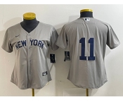 Women's New York Yankees #11 Anthony Volpe 2021 Grey Field of Dreams Cool Base Stitched Jersey