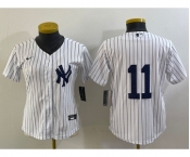 Women's New York Yankees #11 Anthony Volpe White No Name Stitched MLB Nike Cool Base Jersey