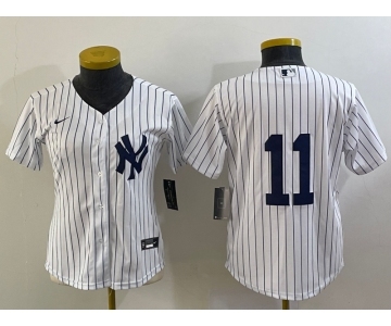 Women's New York Yankees #11 Anthony Volpe White No Name Stitched MLB Nike Cool Base Jersey