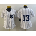 Women's New York Yankees #13 Joey Gallo White No Name Stitched MLB Nike Cool Base Jersey