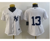 Women's New York Yankees #13 Joey Gallo White No Name Stitched MLB Nike Cool Base Jersey