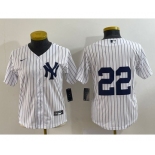 Women's New York Yankees #22 Jacoby Ellsbury White Stitched Cool Base Nike Jersey