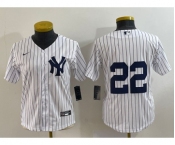 Women's New York Yankees #22 Jacoby Ellsbury White Stitched Cool Base Nike Jersey