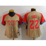 Women's New York Yankees #22 Juan Soto Cream 2024 All Star Limited Stitched Jersey