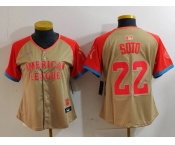 Women's New York Yankees #22 Juan Soto Cream 2024 All Star Limited Stitched Jersey