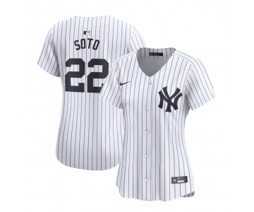 Women's New York Yankees #22 Juan Soto White Cool Base Stitched Baseball Jersey