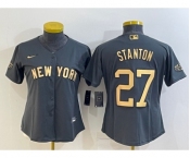 Women's New York Yankees #27 Giancarlo Stanton Grey 2022 All Star Stitched Cool Base Nike Jersey