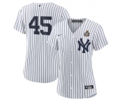 Women's New York Yankees #45 Gerrit Cole White 2024 World Series Cool Base Stitched Baseball Jersey