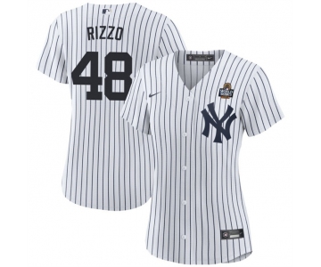 Women's New York Yankees #48 Anthony Rizzo White 2024 World Series Cool Base Stitched Baseball Jersey