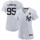 Women's New York Yankees #95 Oswaldo Cabrera White 2024 World Series Cool Base Stitched Baseball Jersey