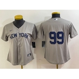 Women's New York Yankees #99 Aaron Judge 2021 Grey Field of Dreams Cool Base Stitched Jersey