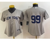 Women's New York Yankees #99 Aaron Judge 2021 Grey Field of Dreams Cool Base Stitched Jersey