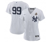 Women's New York Yankees #99 Aaron Judge White 2024 World Series Cool Base Stitched Baseball Jersey