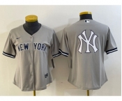 Women's New York Yankees Blank Gray Stitched MLB Cool Base Nike Jersey1