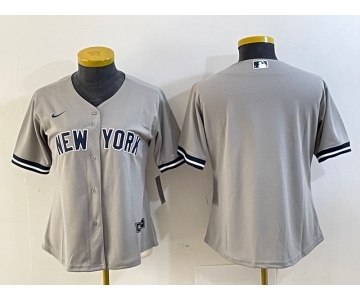 Women's New York Yankees Blank Gray Stitched MLB Cool Base Nike Jersey