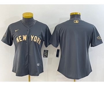 Women's New York Yankees Blank Grey 2022 All Star Stitched Cool Base Nike Jersey