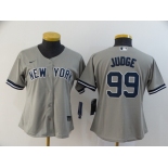 Nike Youth New York Yankees#99 Aaron Judge Authentic Grey Road Baseball Jersey