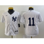 Youth New York Yankees #11 Anthony Volpe White No Name Stitched MLB Nike Cool Base Jersey