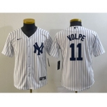 Youth New York Yankees #11 Anthony Volpe White Stitched MLB Cool Base Nike Jersey