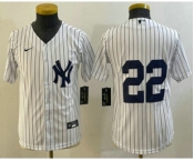 Youth New York Yankees #22 Jacoby Ellsbury White Jersey