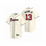 Women Atlanta Braves #13 Ronald Acuna Jr. Nike Cream 2020 Replica Alternate Jersey