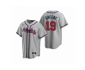 Women Atlanta Braves #19 Shane Greene Nike Gray 2020 Replica Road Jersey