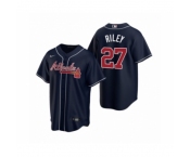 Women Atlanta Braves #27 Austin Riley Nike Navy 2020 Replica Alternate Jersey