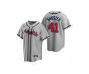 Women Atlanta Braves #41 Jared Shuster Gray 2020 MLB Draft Replica Road Jersey