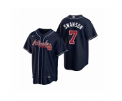 Women Atlanta Braves #7 Dansby Swanson Nike Navy 2020 Replica Alternate Jersey